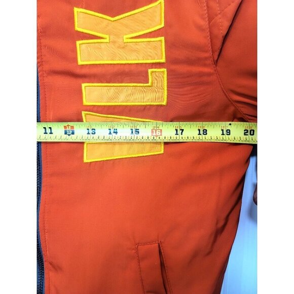 Apex Legends VLK Bomber Jacket Quilted Lining Orange & Gray Ram Logo Unisex S - Picture 11 of 15